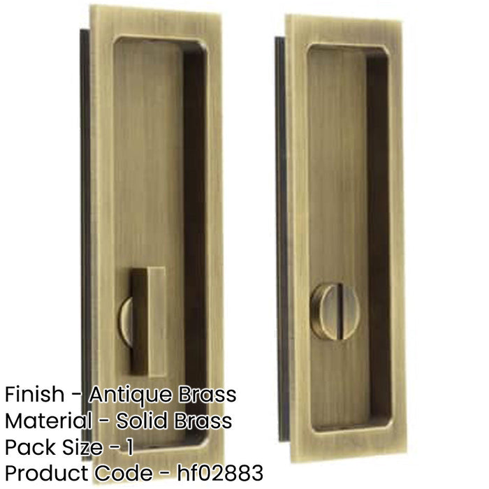 Antique Brass Rectangular Turn Release Privacy Lock Doors Door Handle-1