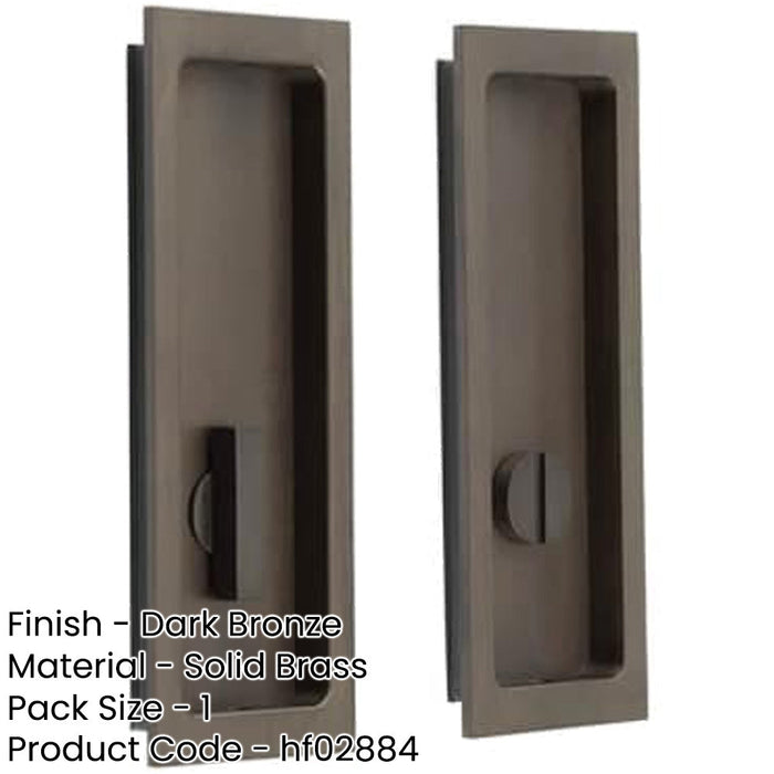 Elegant Rectangular Turn Release Lock Dark Bronze Finish Door Handle-1