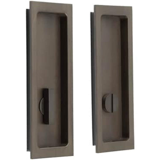 Elegant Rectangular Turn Release Lock Dark Bronze Finish Door Handle