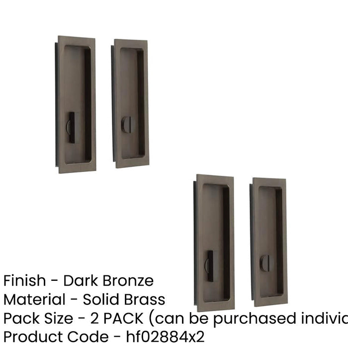PACK Elegant Rectangular Turn Release Lock Dark Bronze Finish Door Handle (1)-1