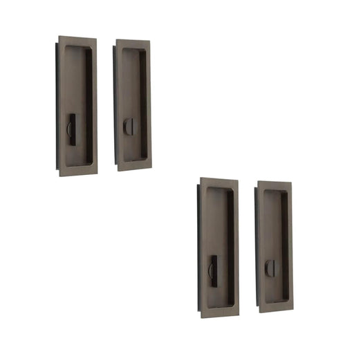 PACK Elegant Rectangular Turn Release Lock Dark Bronze Finish Door Handle (1)