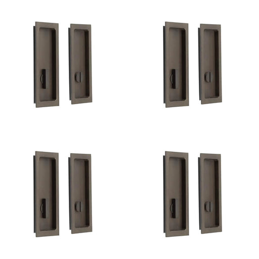 PACK Elegant Rectangular Turn Release Lock Dark Bronze Finish Door Handle