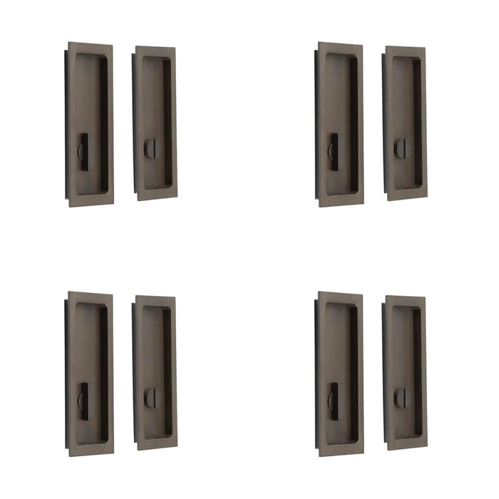 PACK Elegant Rectangular Turn Release Lock Dark Bronze Finish Door Handle