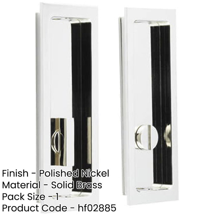Polished Nickel Rectangular Turn Release Enhanced Privacy Door Handle-1