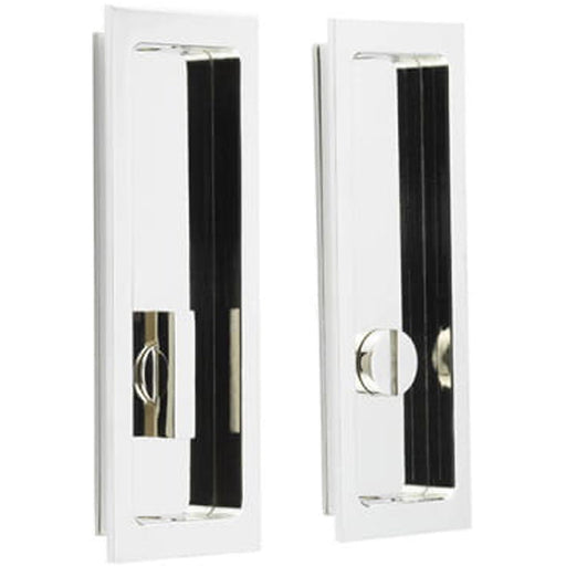 Polished Nickel Rectangular Turn Release Enhanced Privacy Door Handle