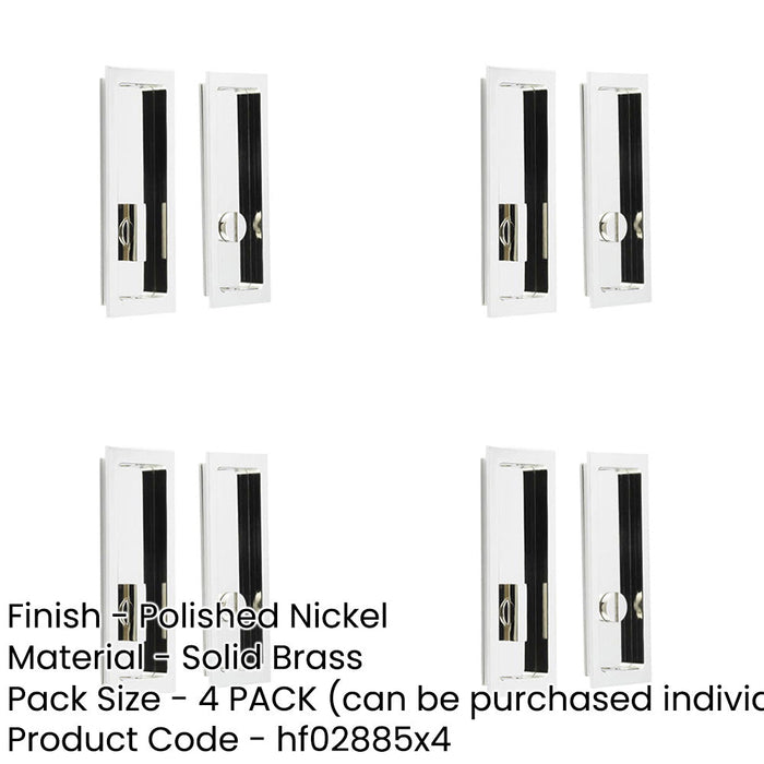 PACK Polished Nickel Rectangular Turn Release Enhanced Privacy Door Handle-1