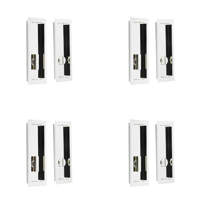 PACK Polished Nickel Rectangular Turn Release Enhanced Privacy Door Handle