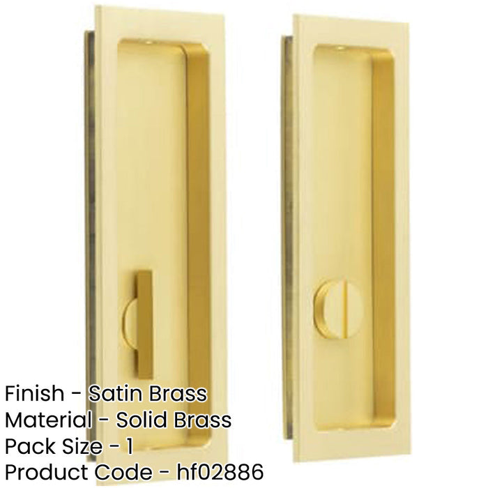 Satin Brass Rectangular Turn Release Doors Door Handle-1