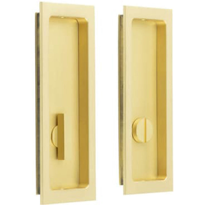 Satin Brass Rectangular Turn Release Doors Door Handle