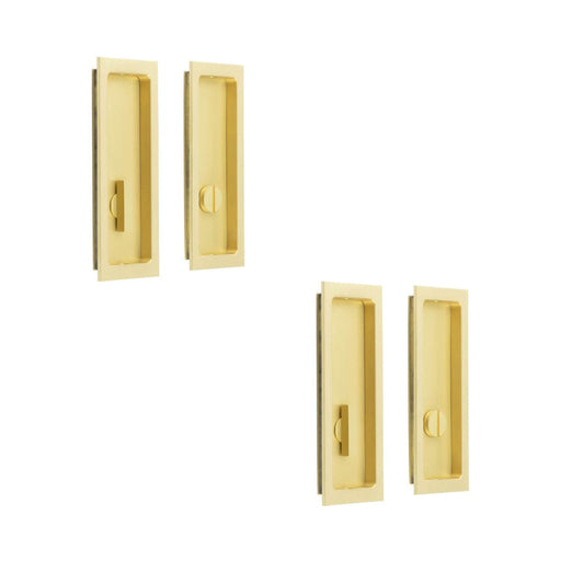 PACK Satin Brass Rectangular Turn Release Doors Door Handle (1)