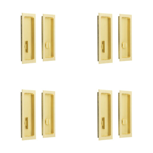 PACK Satin Brass Rectangular Turn Release Doors Door Handle