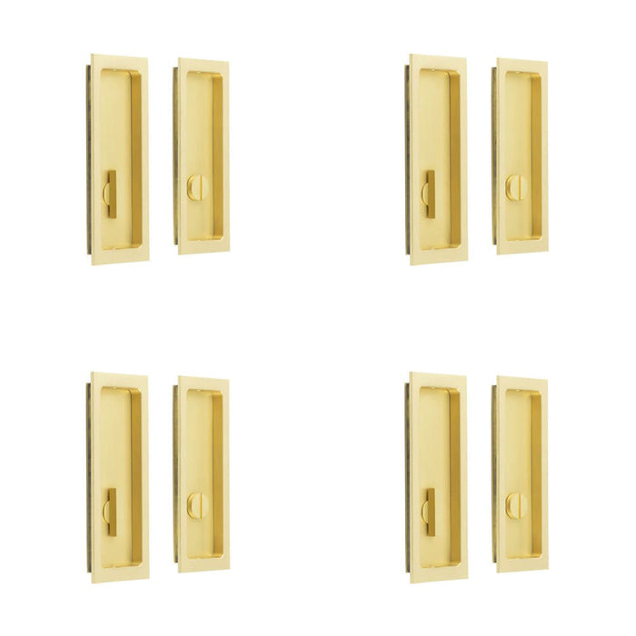 PACK Satin Brass Rectangular Turn Release Doors Door Handle