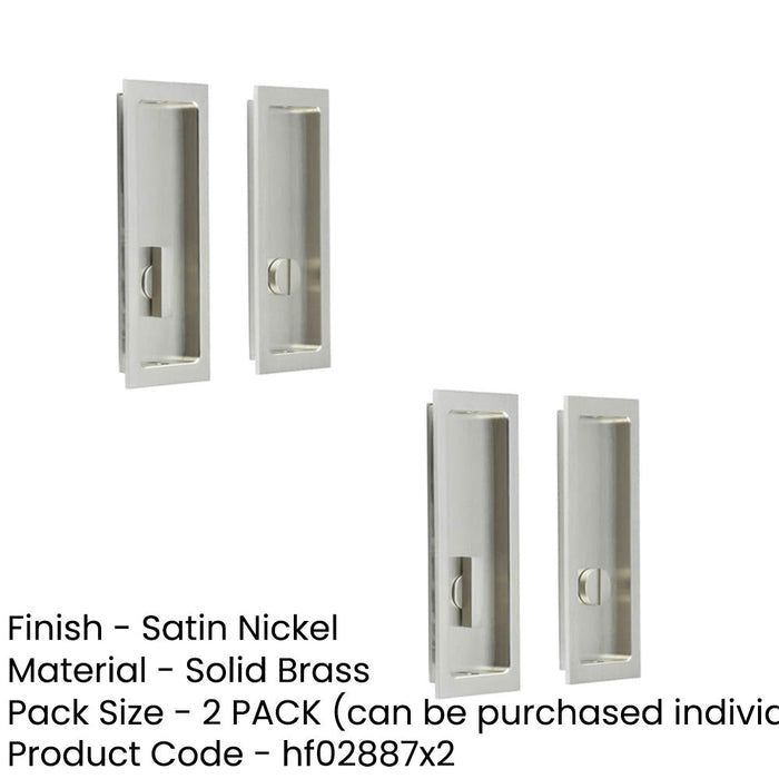 PACK Satin Nickel Rectangular Turn Release Sliding Doors Door Handle (1)-1