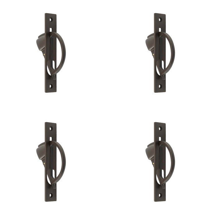 PACK Sleek Dark Bronze Sliding Door Edge Pull Modern Homes Door Handle