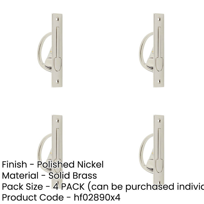 PACK Sleek Polished Nickel Sliding Door Edge Pull Modern Homes Door Handle-1