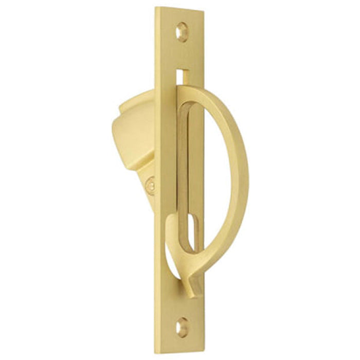 Sleek Satin Brass Sliding Door Edge Pull Modern Homes Door Handle