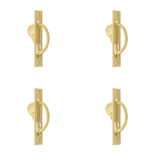 PACK Sleek Satin Brass Sliding Door Edge Pull Modern Homes Door Handle