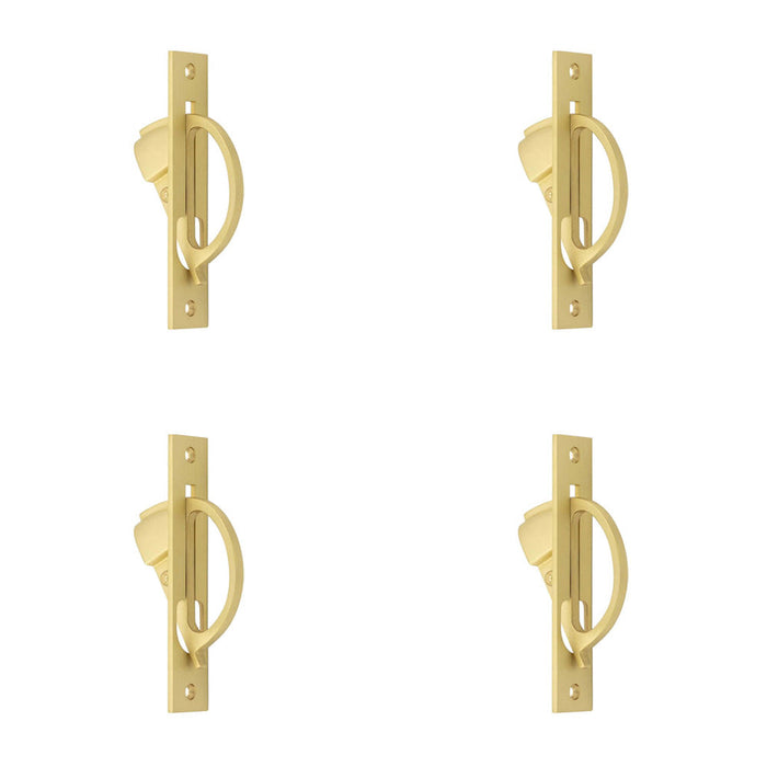 PACK Sleek Satin Brass Sliding Door Edge Pull Modern Homes Door Handle