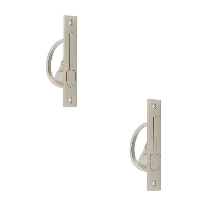 PACK Satin Nickel Sliding Door Edge Pull Modern Homes Door Handle (1)