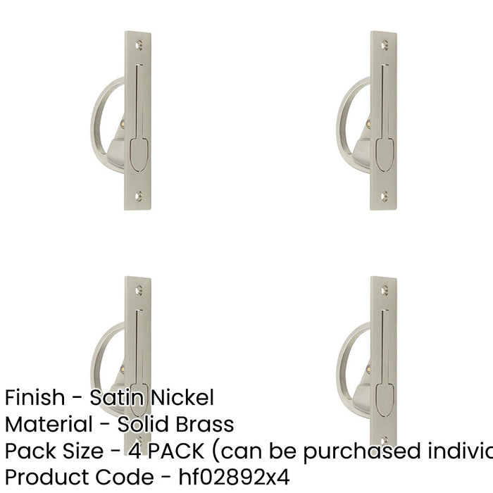 PACK Satin Nickel Sliding Door Edge Pull Modern Homes Door Handle-1