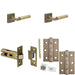 Door Handle Latch Antique Brass Mitred Premium Rounded Lever Square Plain Rose