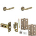 Door Handle Latch Antique Brass Knurled Premium Rounded Lever Round Chamfered Rose