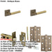 Door Handle Latch Antique Brass Premium Rounded Lever Square Plain Rose-1