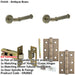 Door Handle Latch Antique Brass Edged Premium Rounded Lever Round Plain Rose-1