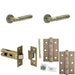 Door Handle Latch Antique Brass Fluted Barrel Lever Round Plain Rose