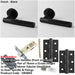 Door Handle Latch Black Knurled Premium Rounded Lever Round Plain Rose (1)-1