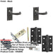 Door Handle Latch Antique Grey Curved Return Door Lever Latch Small Backplate-1
