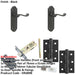 Door Handle Latch Antique Black Sculpted Rounded Lever Latch Backplate-1