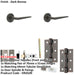 Door Handle Latch Dark Bronze Slim Mitred Lever Round Plain Rose-1