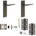 Door Handle Latch Dark Bronze Slim Mitred Lever Latch Backplate