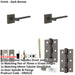 Door Handle Latch Dark Bronze Slim Rounded Lever Square Plain Rose-1