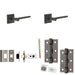 Door Handle Latch Dark Bronze Slim Rounded Lever Square Stepped Rose