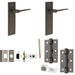 Door Handle Latch Dark Bronze Slim Tapered Lever Latch Backplate