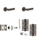 Door Handle Latch Dark Bronze Flat Lever Round Plain Rose