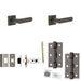Door Handle Latch Dark Bronze Flat Lever Square Plain Rose