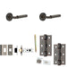 Door Handle Latch Dark Bronze Mitred Premium Rounded Lever Round Plain Rose
