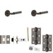 Door Handle Latch Dark Bronze Mitred Premium Rounded Lever Round Stepped Rose