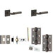 Door Handle Latch Dark Bronze Mitred Premium Rounded Lever Square Stepped Rose