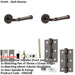 Door Handle Latch Dark Bronze Grooved Premium Rounded Lever Round Plain Rose-1