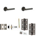 Door Handle Latch Dark Bronze Premium Rounded Lever Round Knurled Rose