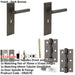Door Handle Latch Dark Bronze Premium Rounded Lever Square Stepped Rose-1