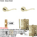 Door Handle Latch Brass Sculpted Slim Lever Round Plain Rose-1