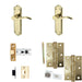 Door Handle Latch Brass Sculpted Slim Lever Latch Backplate