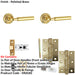 Door Handle Latch Polished Brass Premium Rounded Lever Round Recessed Rose-1