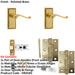 Door Handle Latch Polished Brass Sculpted Ridged Lever Latch Backplate-1