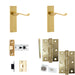 Door Handle Latch Polished Brass Sculpted Lever Latch Long Backplate